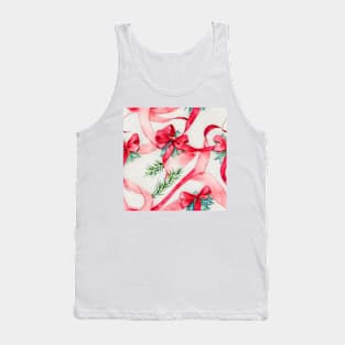 Watercolor red bow red ribbon Tank Top